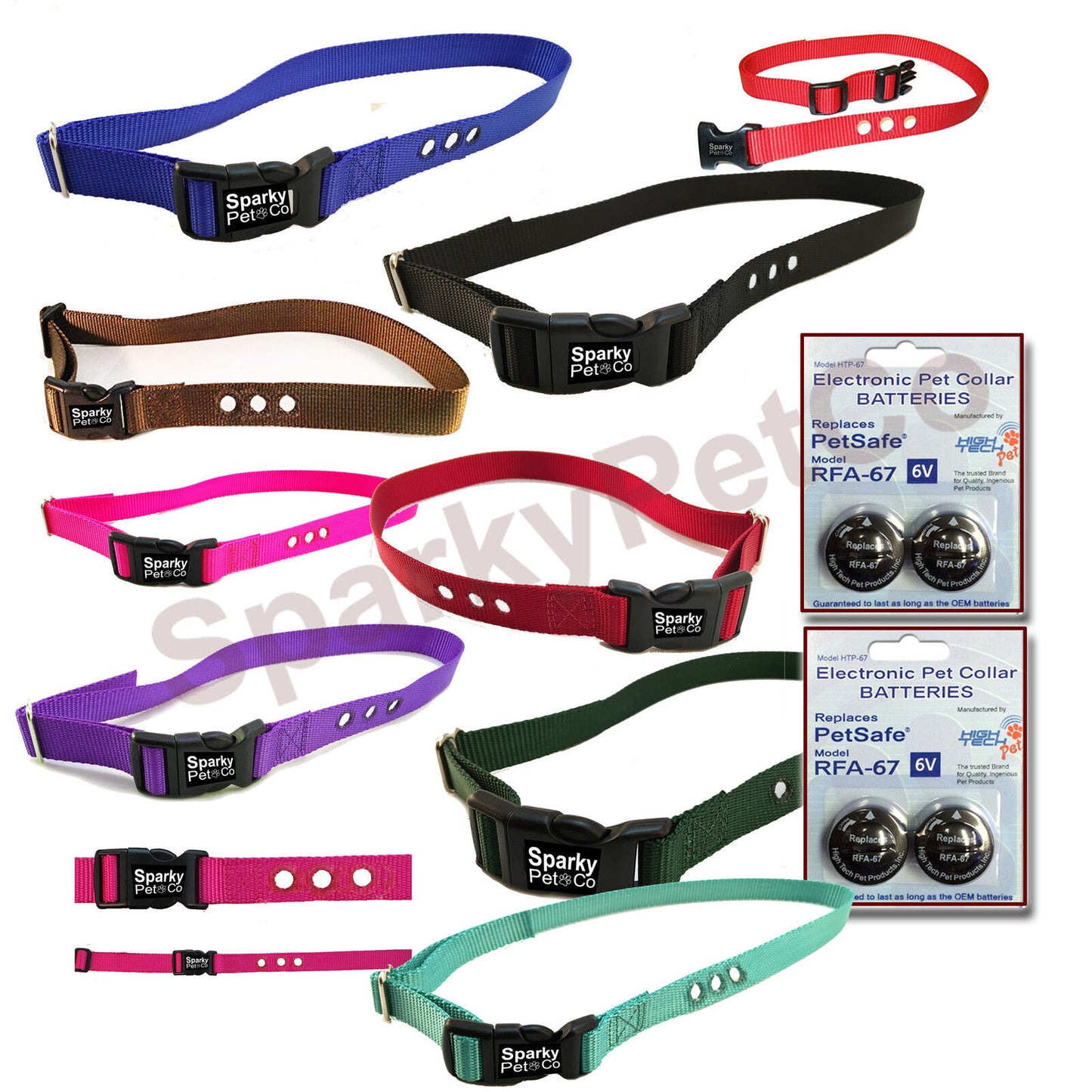 1" Nylon Dog Fence 3 Consecutive Hole Replacement Collar Strap  RFA 48 4 High Tech Battery RFA 67