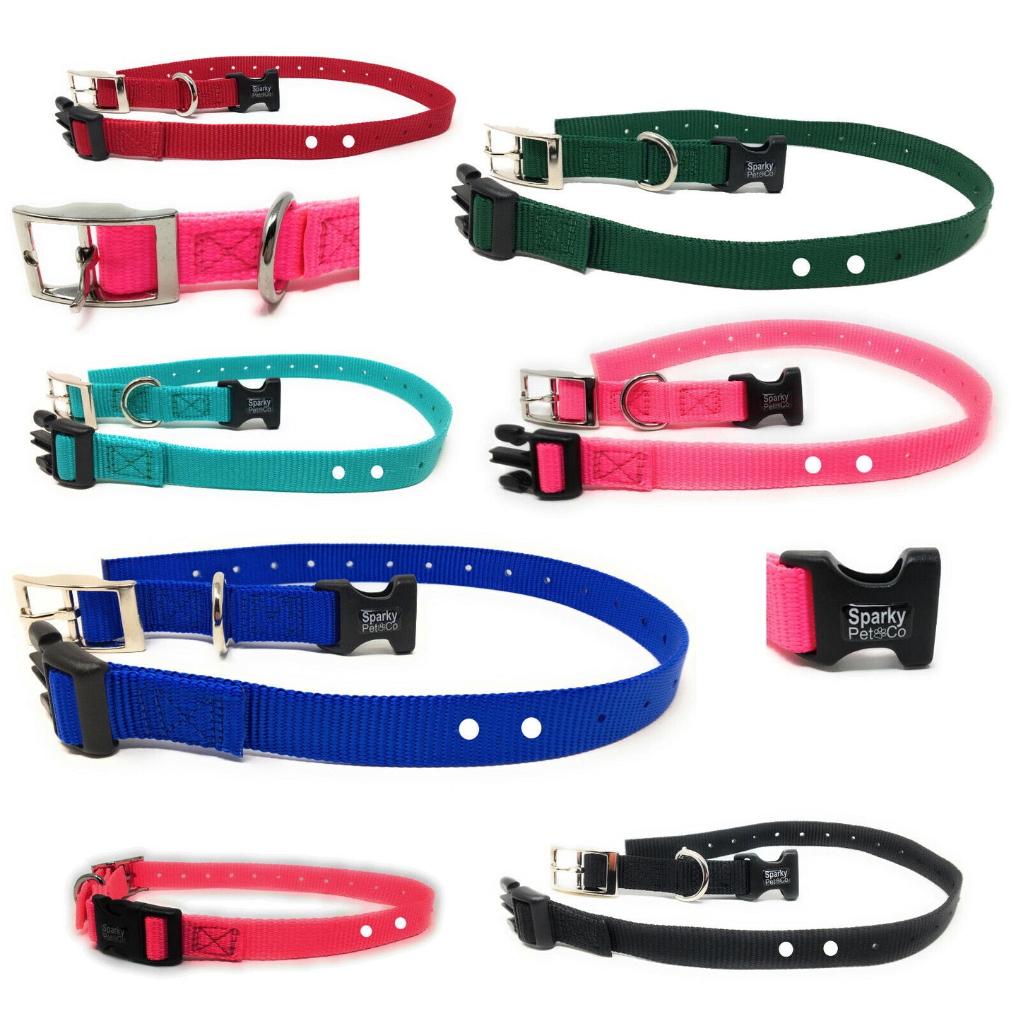 Sparky Pet Co  - 3/4" Double Buckle Nylon Collars 2 Hole (1.25") Receiver Collar