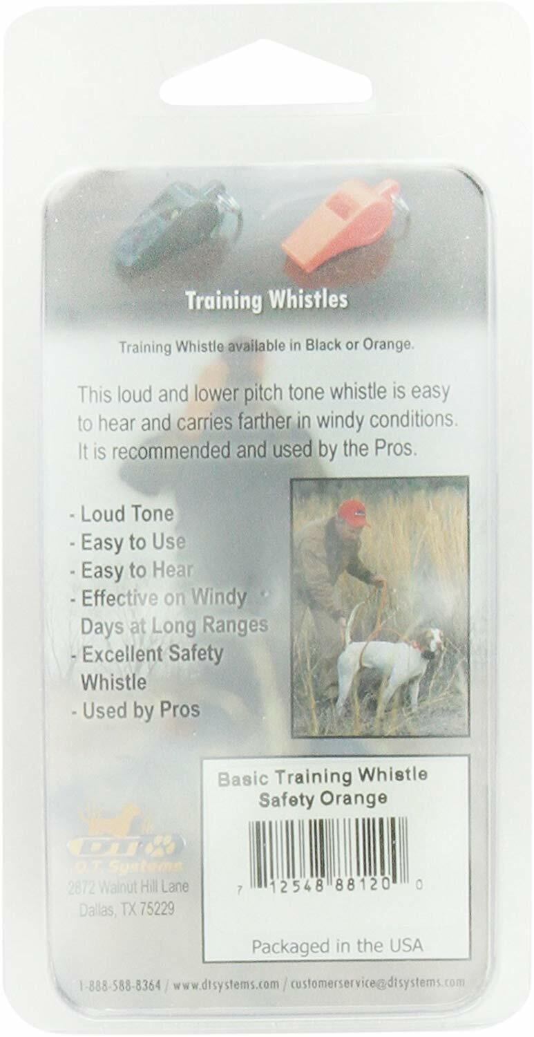 DT Systems Basic Training Whistle for Pets, Orange & 3/4" Orange Dog Strap