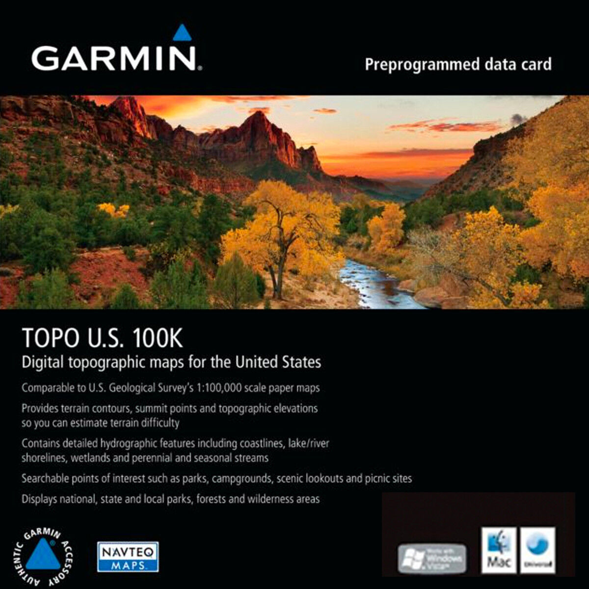 Garmin TOPO US 100K-SD  Card TOPO SD