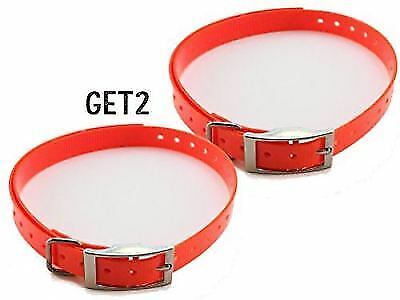 2 Sparky Pet Co 3/4" Neon Orange Square Buckle High Flex Dog Strap For Garmin Dog