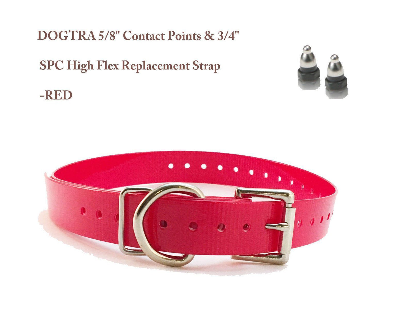 DOGTRA 5/8" Contact Points & 3/4" SPC High Flex Replacement Strap - Red