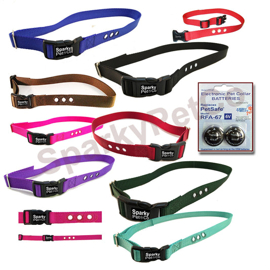 3/4 " Dog Fence Replacement Collar Strap  RFA 41 + 2 High Tech RFA 67 Batteries