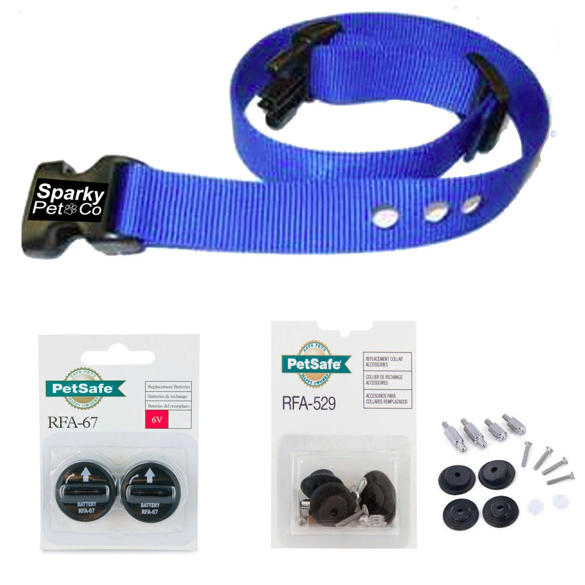 3/4 " 3 Consecutive Hole Dog Fence Replacement Strap + RFA 529 Kit With 2 High Tech Batterys