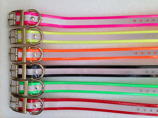 E Collar Compatible  3/4 inch High Flex Reflective Dog Collar Strap