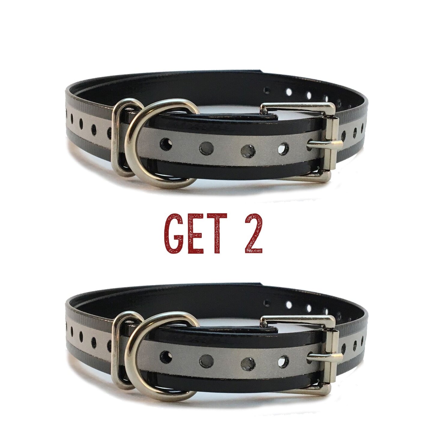 Sparky Pet Co 3/4" 2 - Black Reflective Roller Buckle High Flex Dog Strap