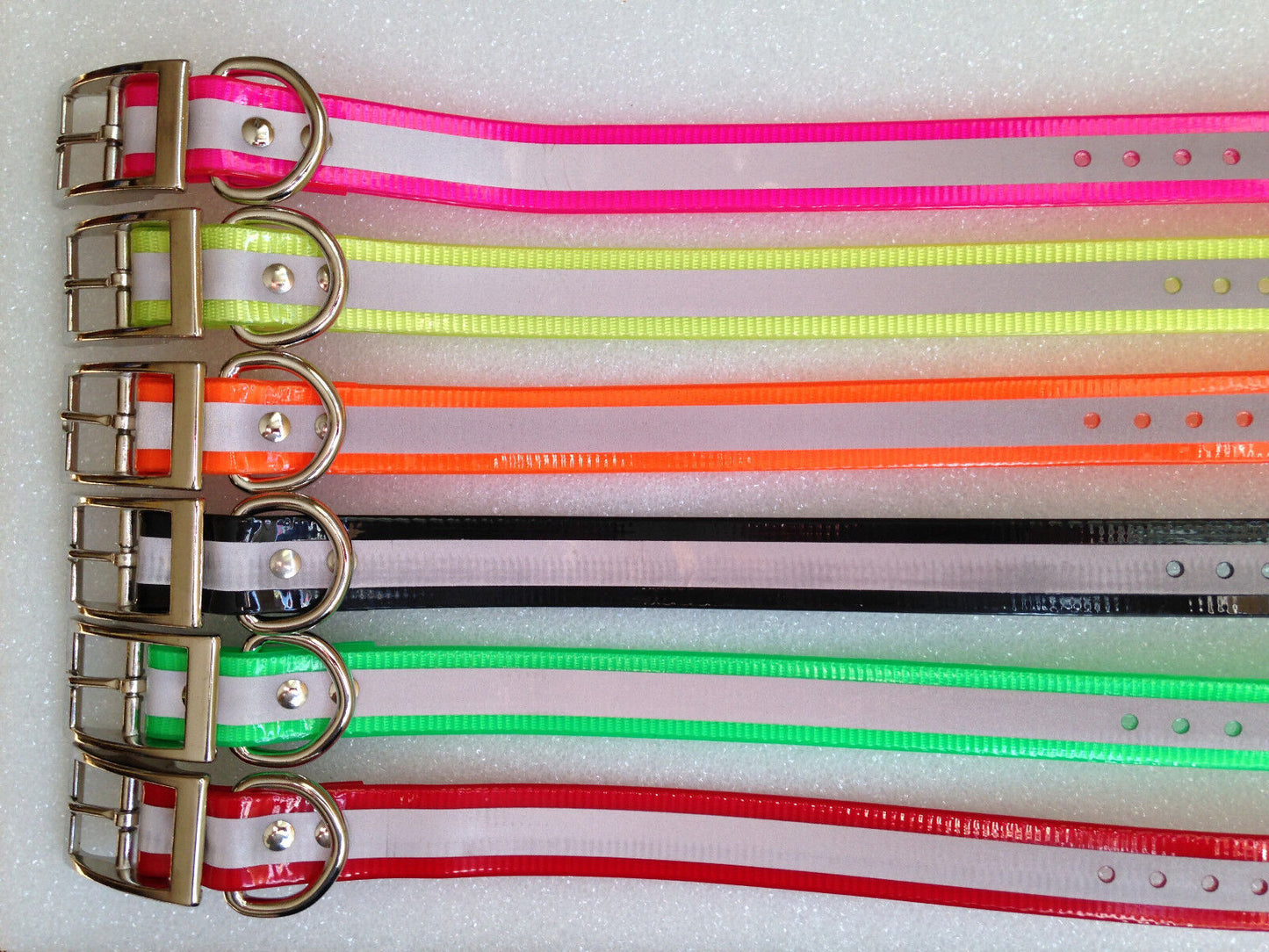 E Collar Compatible  3/4 inch High Flex Reflective Dog Collar Strap