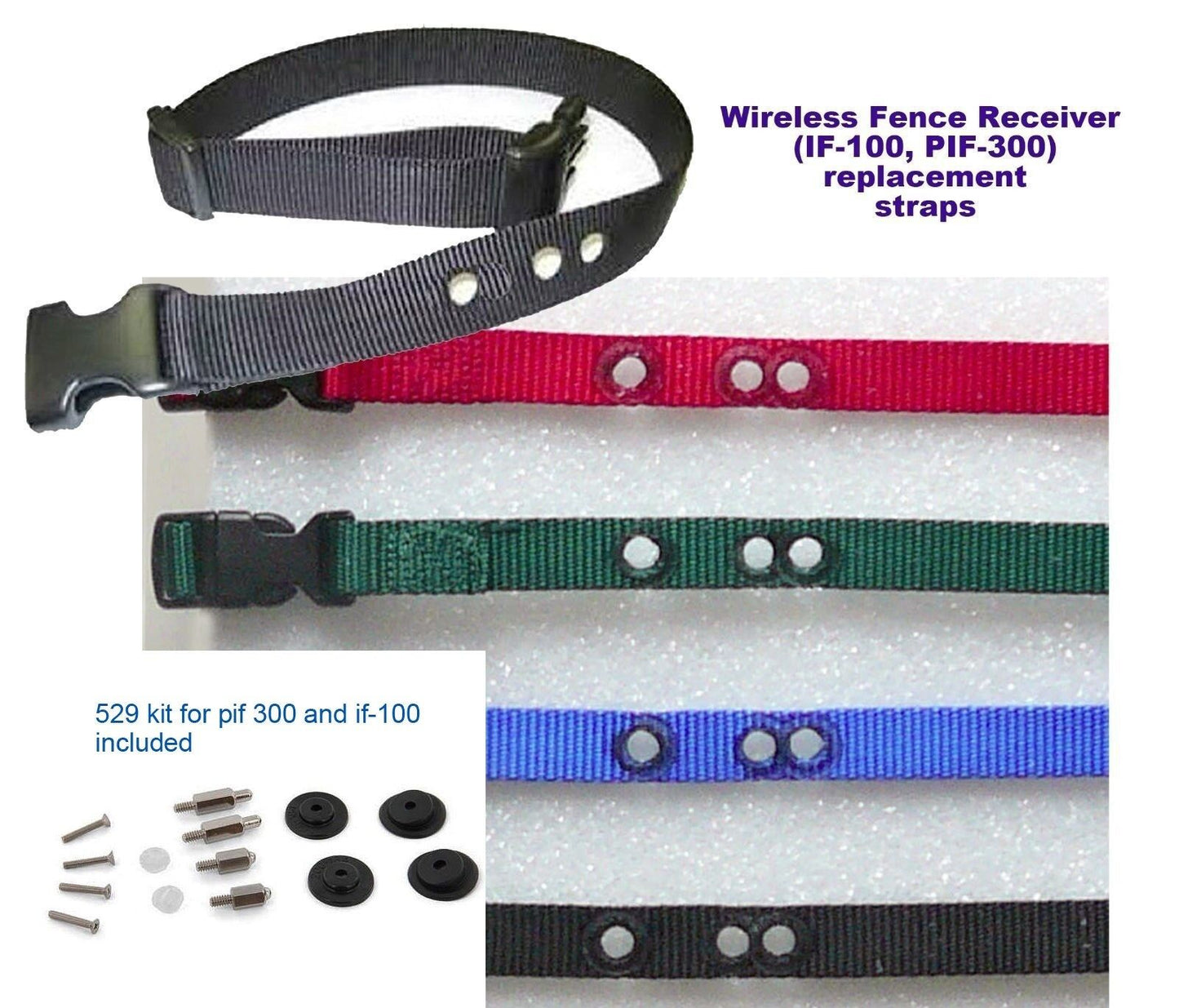 PETSAFE IF- 100 PIF-300 3/4 inch 3 Non Consecutive Replacement Collar Strap/w 529 kit Refresh Kit