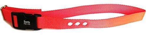 Heavy Duty Dog Fence Receiver 1" Nylon 3 Hole Replacement Strap, Neon Orange