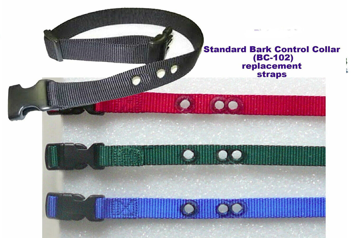 2 replacement straps 3/4" Nylon Dog  Standard Bark Control-Collars BC-102 - Bundle