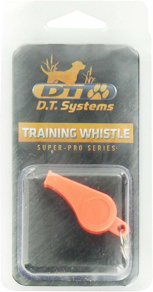 DT Systems Basic Training Whistle for Pets, Orange & 3/4" Orange Dog Strap