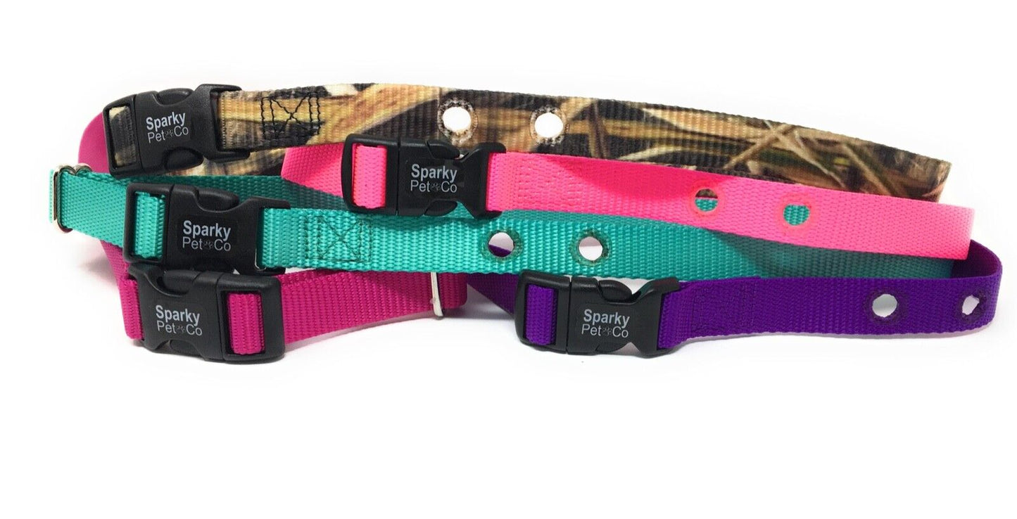 Pet Stop 1" Replacement Universal Nylon 2 Hole 1.25"  Strap  NEW All Colors