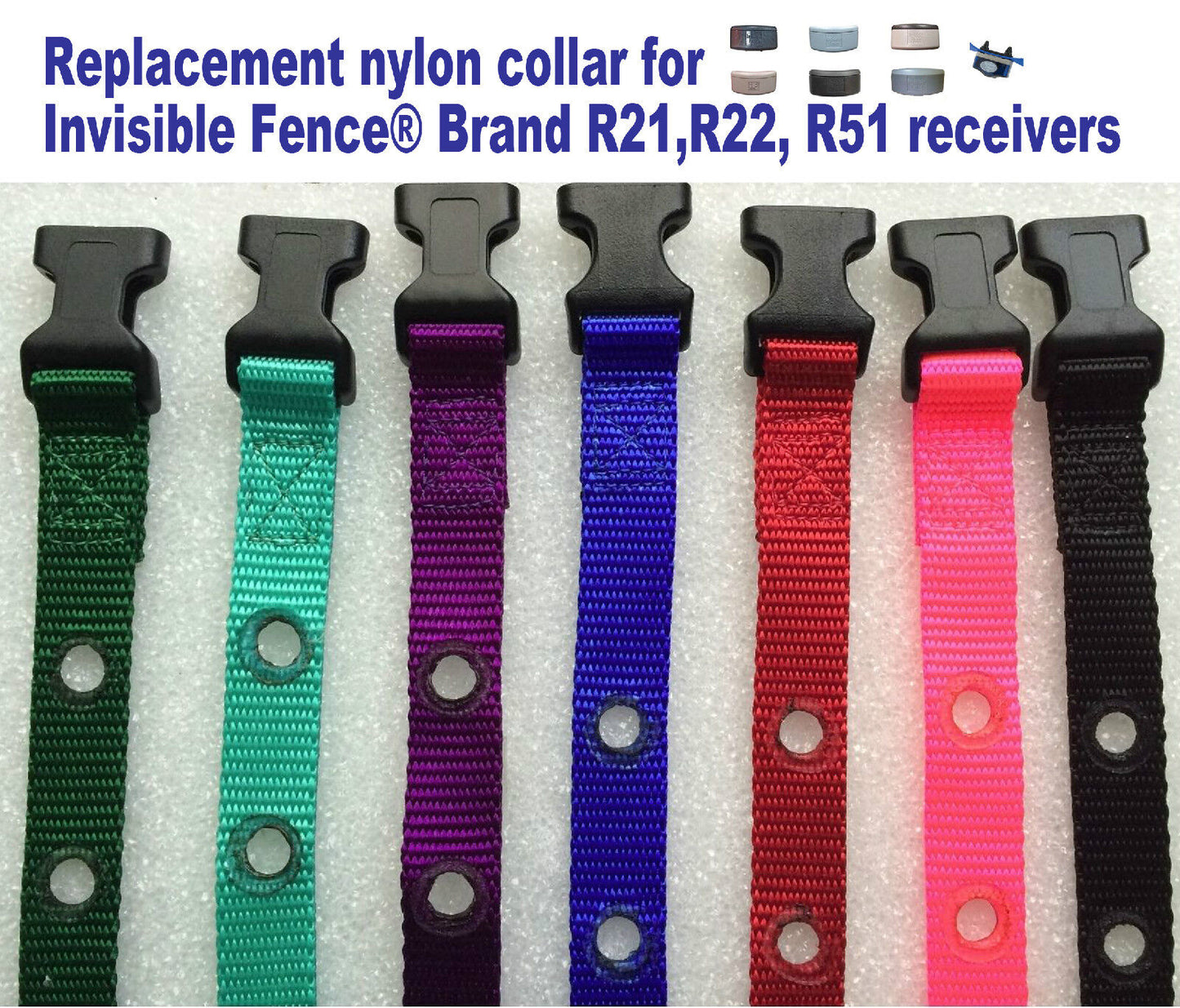 Invisible Fence Brand R21 R22 R51 Replacement Nylon Collar 3/4" 2 Hole 1 5/8"