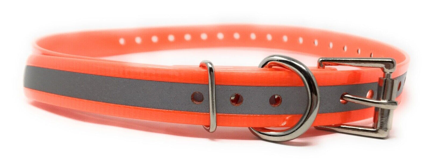 Sparky Pet Co 3/4 inch E Collar Reflective  Replacement Dog Strap- 7 Colors