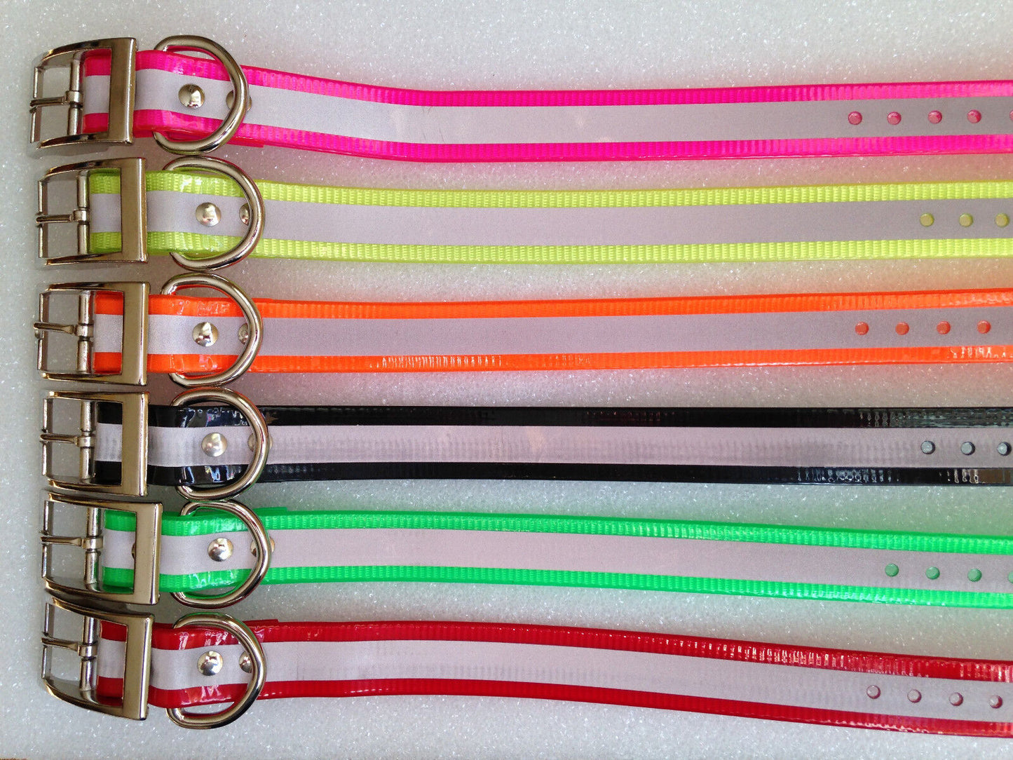 E Collar Compatible  3/4 inch High Flex Reflective Dog Collar Strap