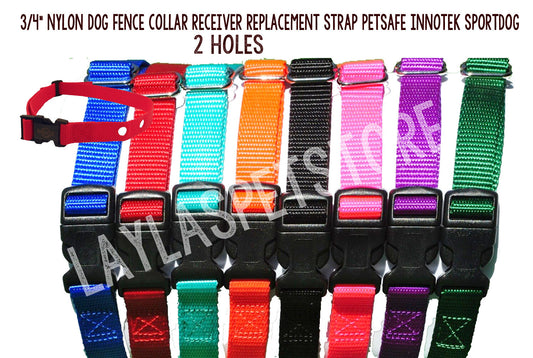 Electric Dog Fence Nylon Replacement Dog Collar 2 Hole 1.25 Apart