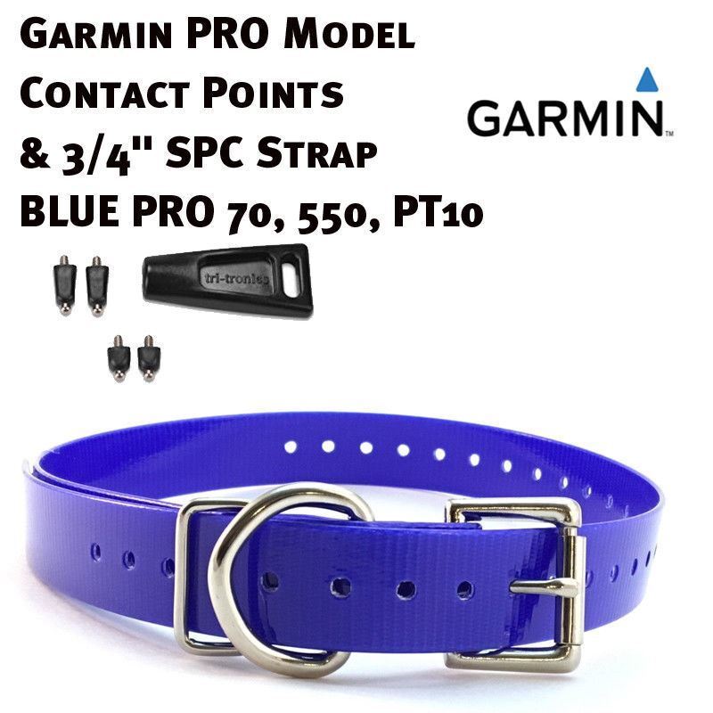 Garmin PRO Model Contact Points & 3/4" SPC Strap Blue  PRO 70, 550, PT10