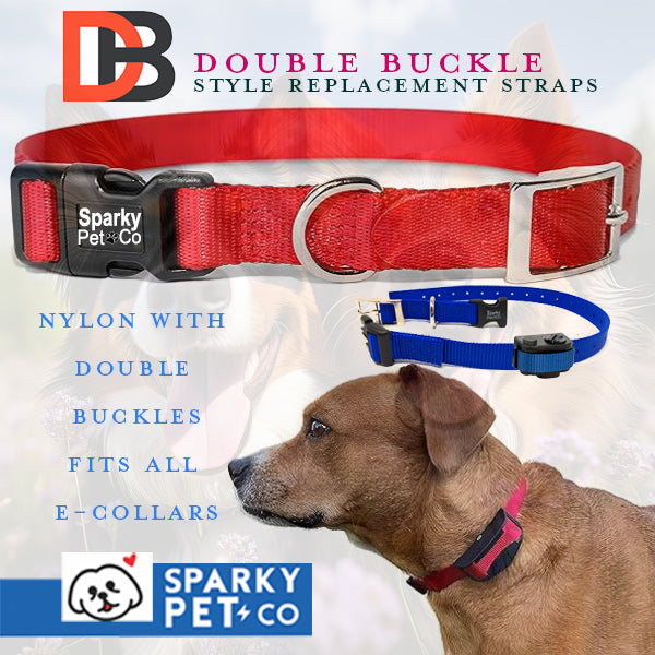 Sparky Pet Co 3/4" Collar Compatible Nylon Double Buckle Quick Snap - Black