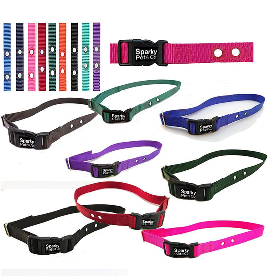 Sparky Pet Co 3/4" Nylon E-Collar Replacement Strap – 2-Hole 1 5/8" Apart – Universal Fit for Dog Fence Systems (Variants)