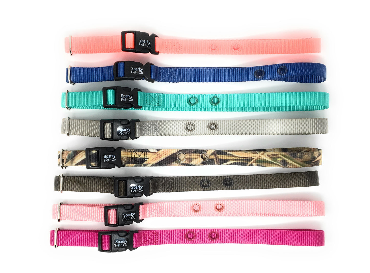 Sparky Pet Co - 3/4" Nylon Collars with 2 Holes - Spaced at 1.25" Apart - Light Pink