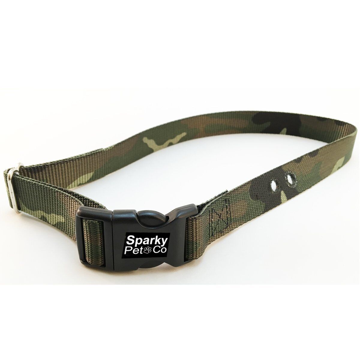 Sparky Pet Co Camo Green Heavy Duty 1" Nylon Replacement Strap 2 Holes 1.25 - Camo