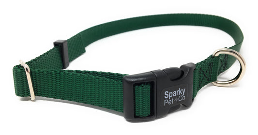 Sparky Pet Co 3/4" Universal Clip-N-Go Adjustable Nylon Dog Collars - Green