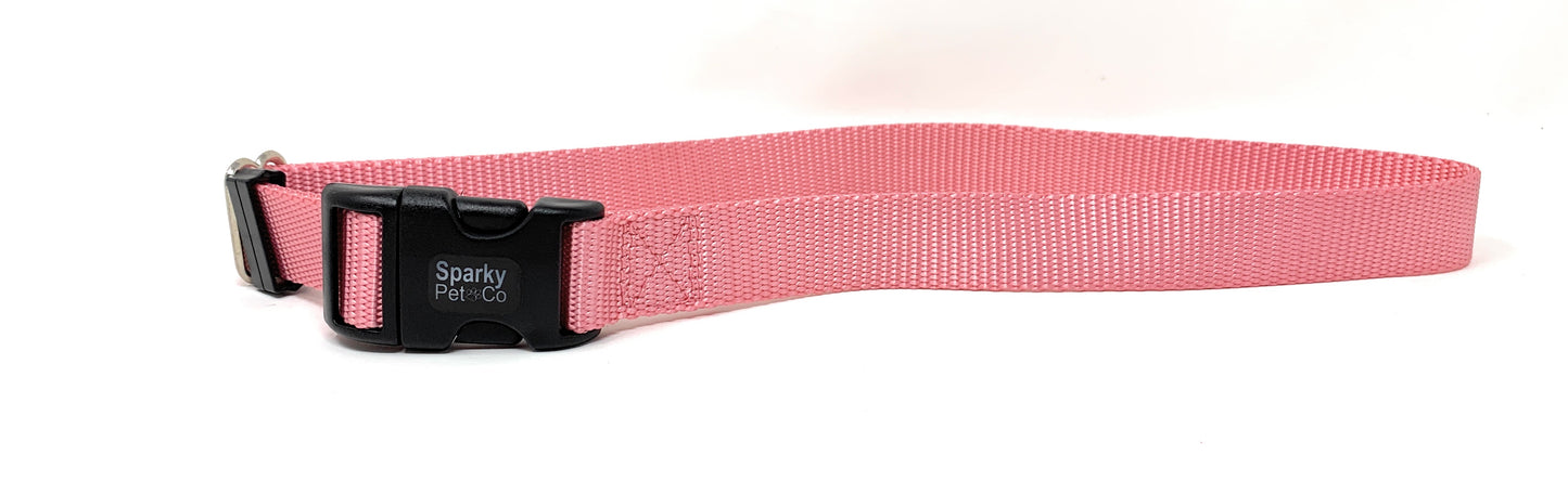 Sparky PetCo Universal Nylon 1" Solid Dog Straps for Remote Trainers - Light Pink