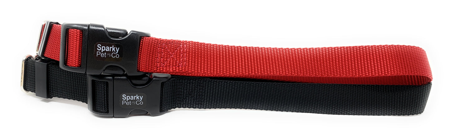 ECollar Replacement Strap Plastic Buckle Solid Nylon Wireless Fence -3/4" x 31" - Black/Red