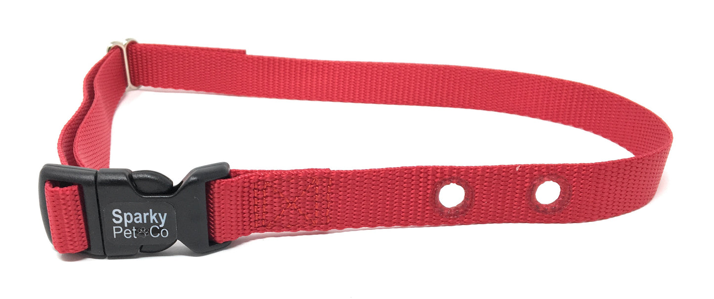 Sparky Pet Co 1" Nylon 2 Hole 1.25 Dog Fence Receiver Replacement Strap - Red