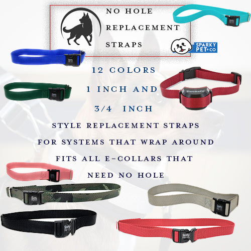 (2) Nylon 3/4 " Wide Solid Replacement Dog Collar Strap For Vibration Bark Control (Bundle)