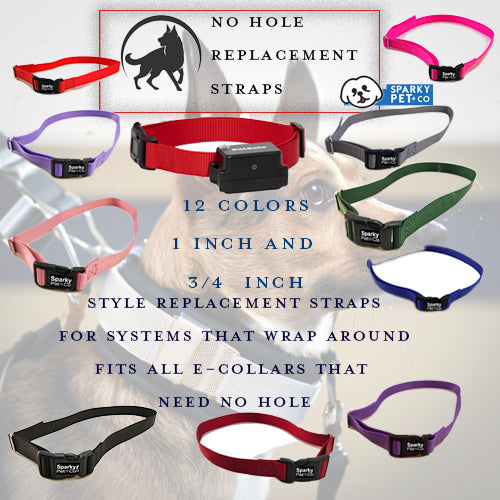 Sparky Pet Co 3/4" ECollar Replacement Strap Easy Release Buckle Solid Nylon (Variants)