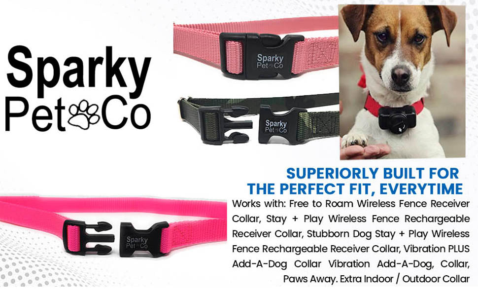 Sparky Pet Co 3/4" Solid Nylon Compatible with Petsafe Replacement Strap Compatible with Petsafe Stay + Play - Green