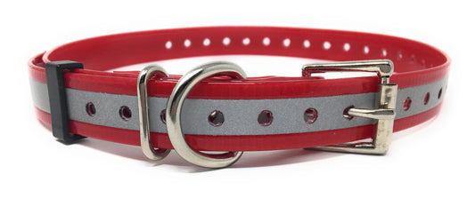 Sparky Pet Co - Reflective Red 1" Square Buckle High Flex Replacement Dog Collar