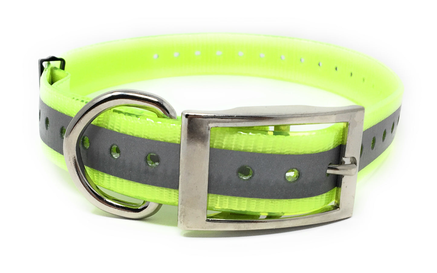 Sparky Pet Co 3/4" 2 - Black & Yellow Reflective Roller Buckle High Flex Dog Strap