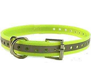 Sparky Pet Co 3/4" Square Buckle High Flex Reflective Yellow Dog Strap for