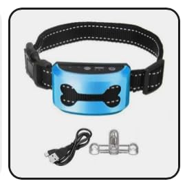 Dog Bark Collar - No Shock Vibration and Sound Stop Barking Collar for Dogs - 7 Level Sensitivities Anti Bark Collar - Humane Dog Barking Control, Ultrasonic Sound (Blue)