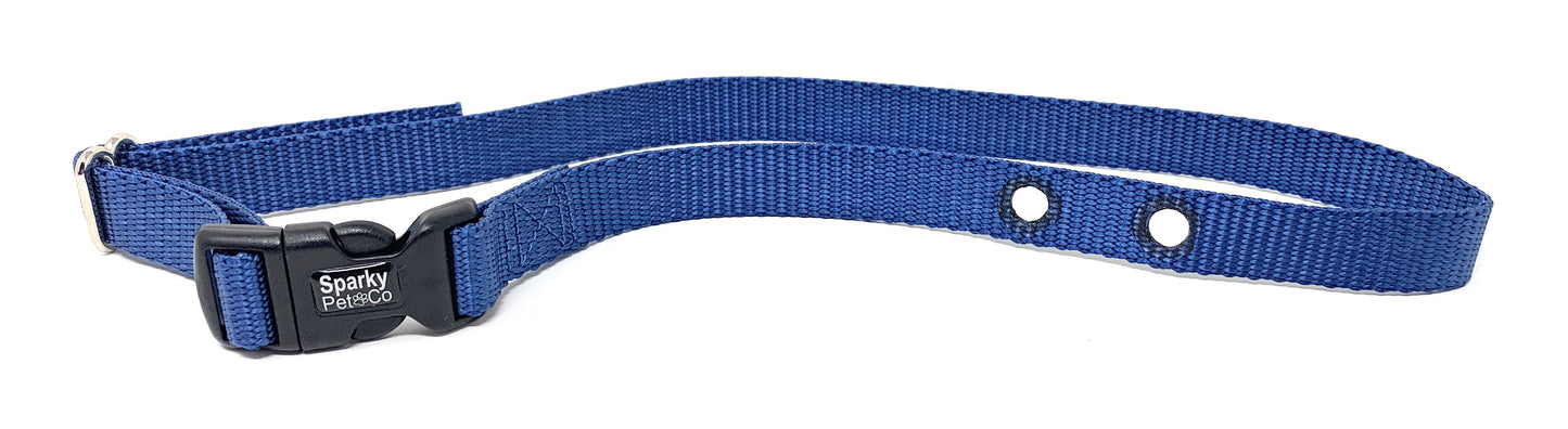 Sparky Pet Co 3/4" Nylon E-Collar Replacement Strap – 2-Hole 1 5/8" Apart – Universal Fit for Dog Fence Systems - Navy