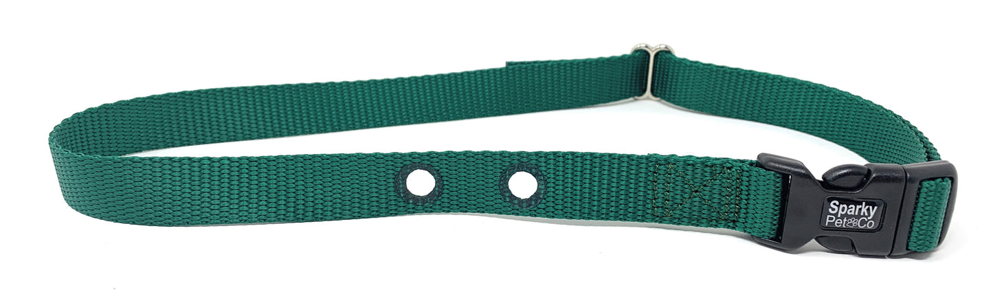 Sparky Pet Co 3/4" Nylon 2 Hole 1.25 Dog Fence Receiver Replacement Strap - Green