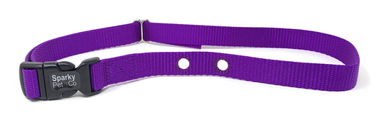 Sparky Pet Co 3/4" 2 Hole Nylon Replacement Receiver Strap 1.25 Between Holes - Purple