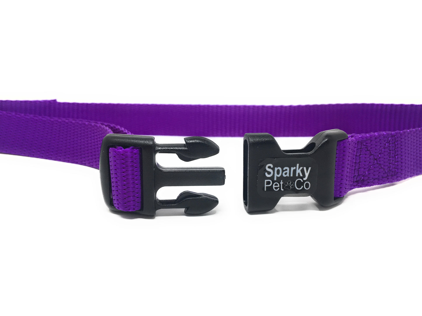 Sparky Pet Co 3/4" ECollar Replacement Strap - Easy Release Black Buckle- Rugged Solid Nylon - Purple