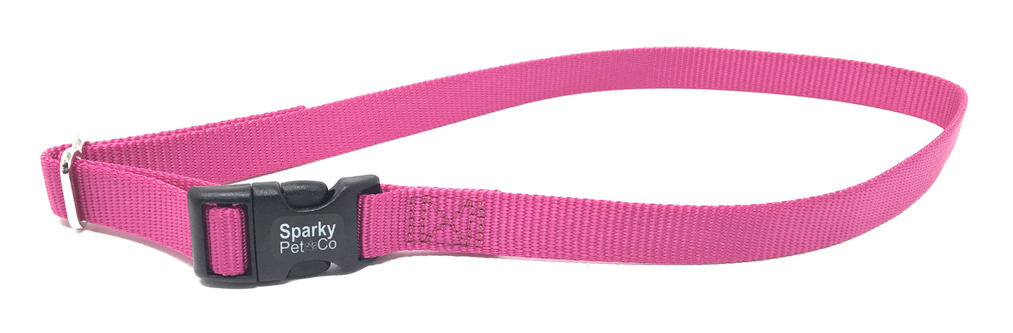 Sparky Pet Co 3/4" ECollar Replacement Strap Easy Release Buckle Solid Nylon (Variants)