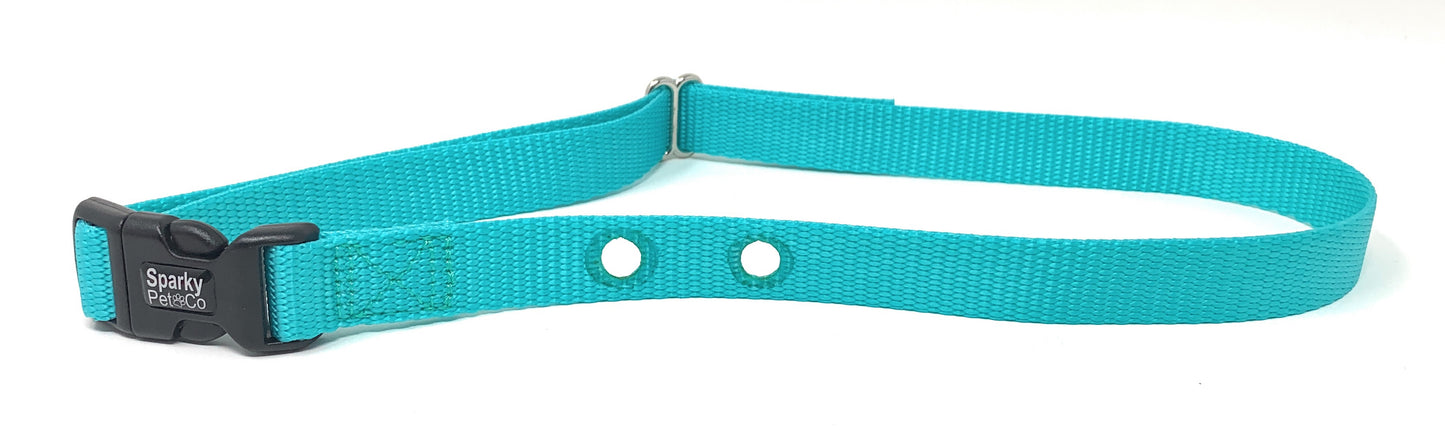 Sparky Pet Co Universal Heavy Duty 1" Nylon Replacement Strap 2 Holes 1.25" - Teal