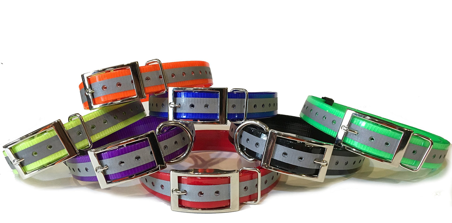 Sparky Pet Co 3/4" Waterproof, Reflective High Flex Dog Straps 9 Colors Made in the USA