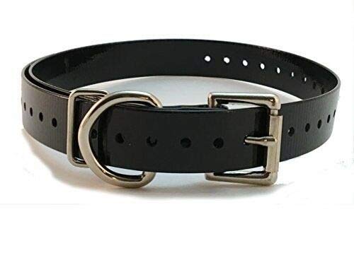 Sparky Pet Co 3/4' High Flex Waterproof Roller Buckle Dog Strap, Black