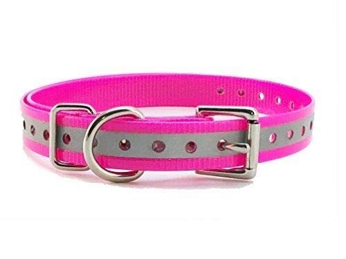 Sparky Pet Co - 3/4" Reflective Neon Pink Roller Buckle Replacement Dog Collar -