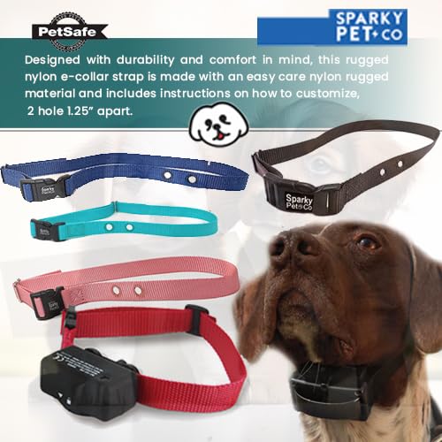 Sparky Pet Co Universal Nylon 1" Dog Strap 2 Hole 1.25" Apart (Black)