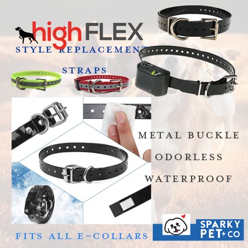 Sparky Pet Co High-Flex 3/4 Roller Buckle Reflective Replacement Collars (Neon