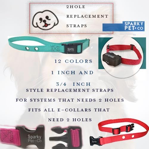 1" 2 Hole 1.25 Hole Raspberry Nylon Dog Replacement Containment Strap