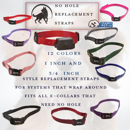 Dog Fence Receiver Heavy Duty 3/4" Solid No Hole Nylon Replacement Strap, Neon Orange