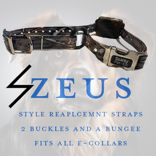 Zeus ECollar Replacement Strap Biothane Bungee Biot Double Buckle Metal Clasp 1"x 30"Pink